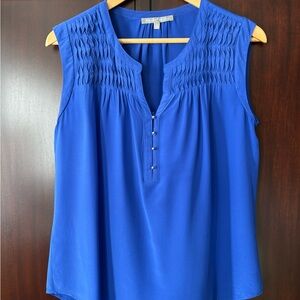 Daniel Rainn 100% Silk Top, Royal Blue, Size Small